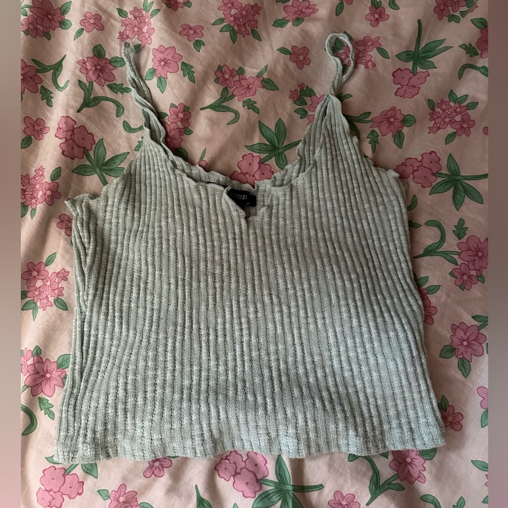 Turquoise Cropped Tank Top